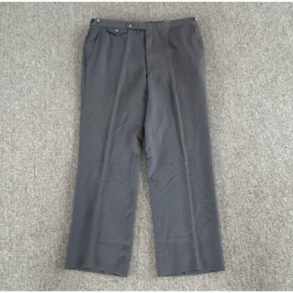 Hart Schaffner & Marx Gurka Tab Virgin Wool Dress‎ Pants Men 38x29.5 Gray